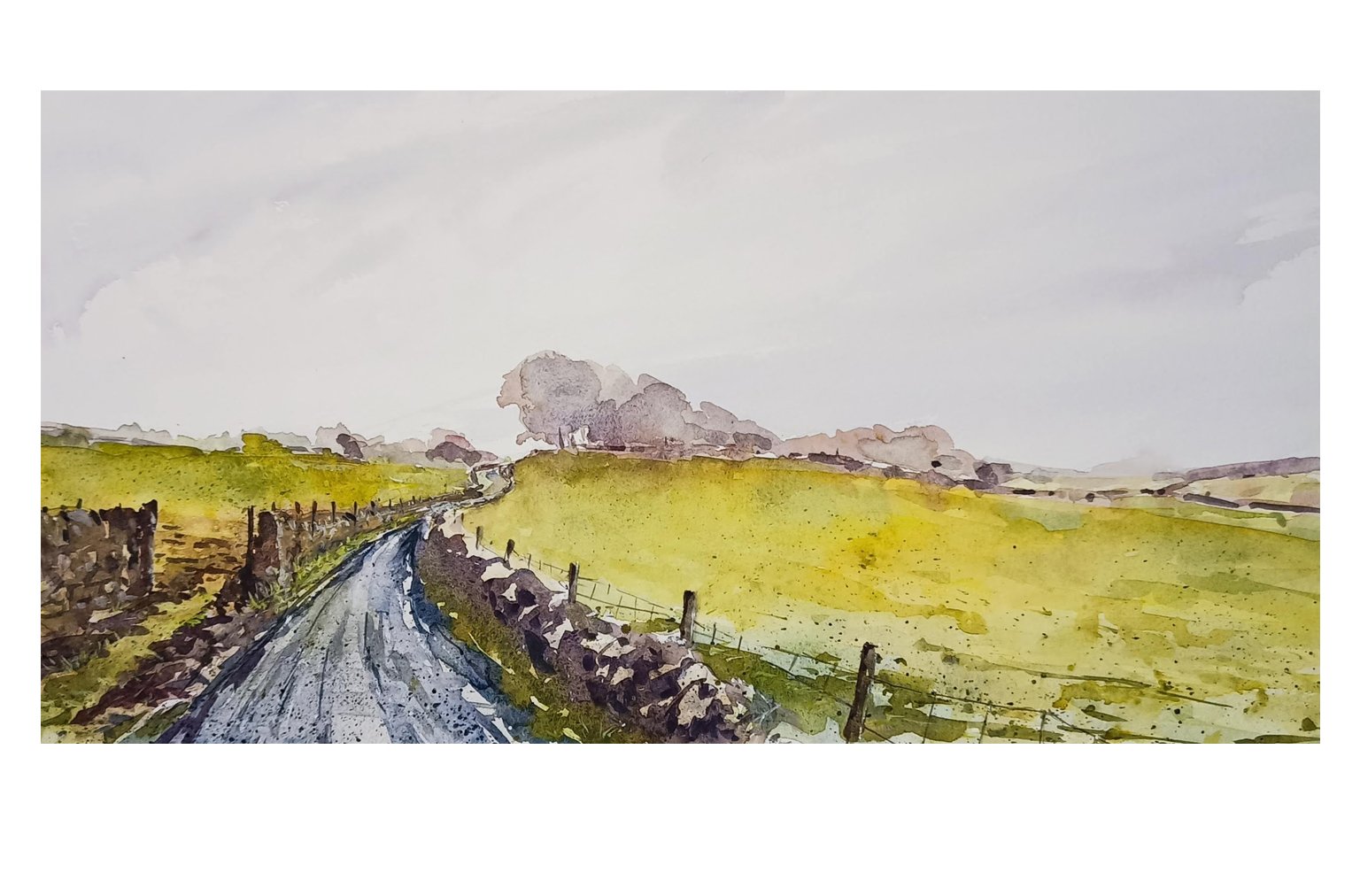 Applebury Hill, Allithwaite watercolour painting by Steve Fairhurst