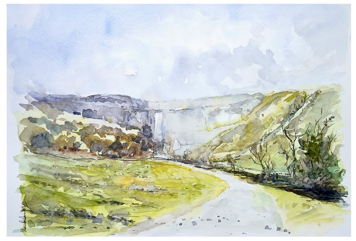 Malham Cove watercolour painting by Steve Fairhurst