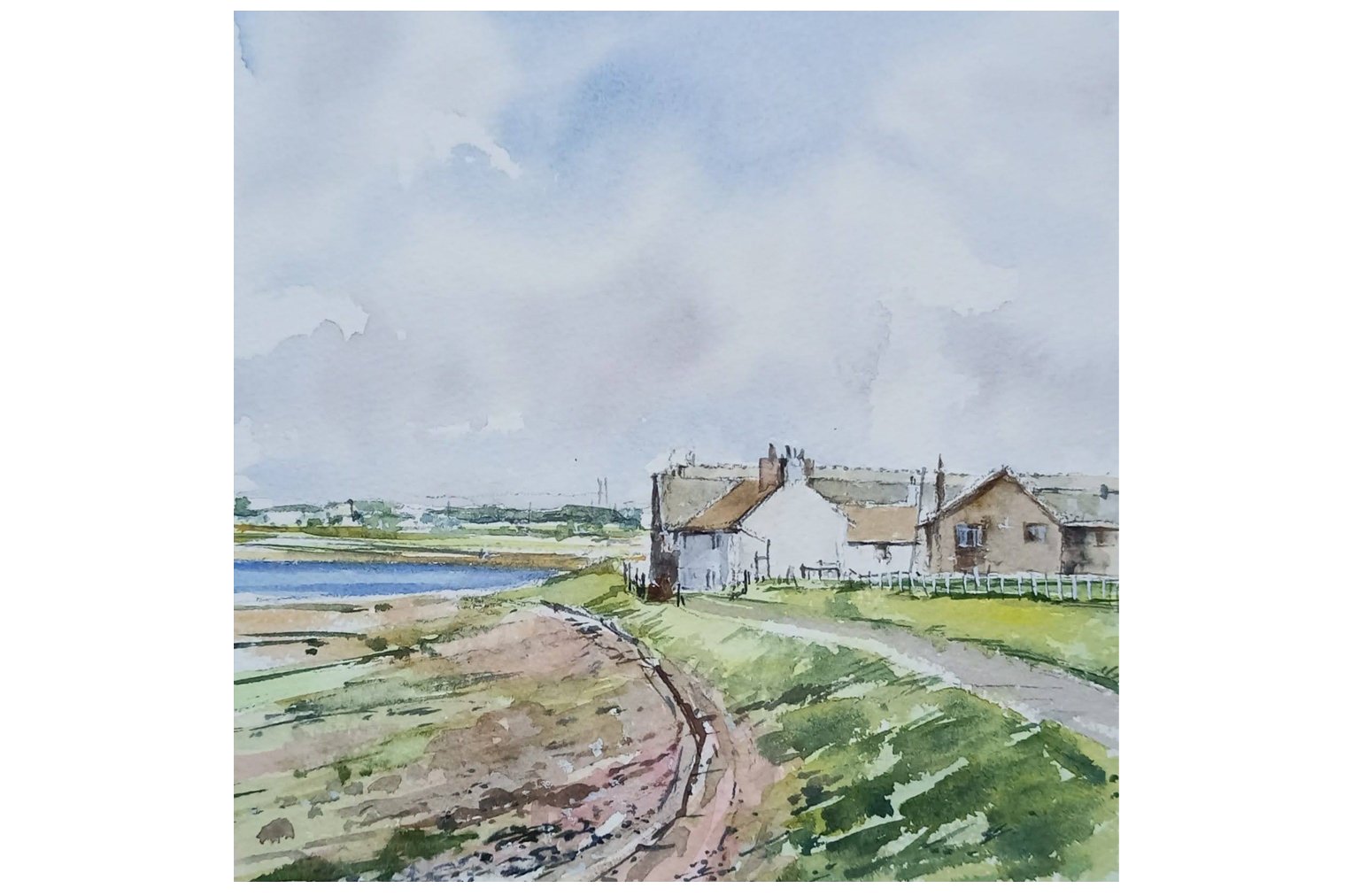 Crook farm near Glasson watercolour painting by Steve Fairhurst