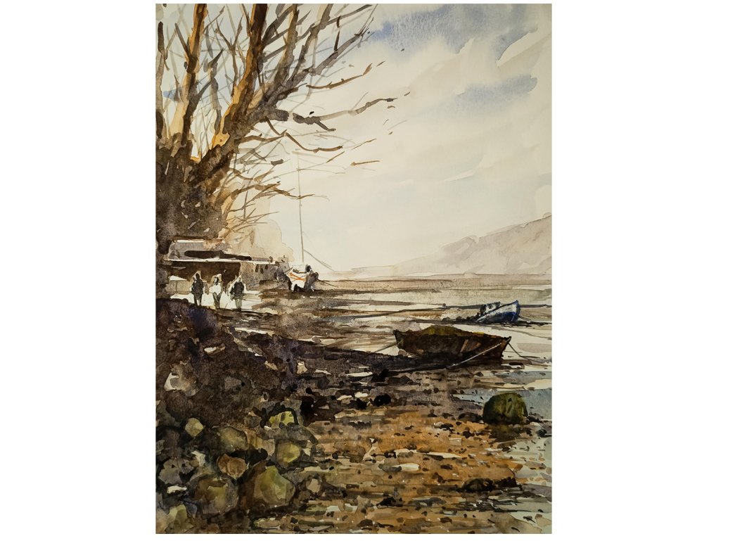 Walney Channel watercolour painting by Steve Fairhurst