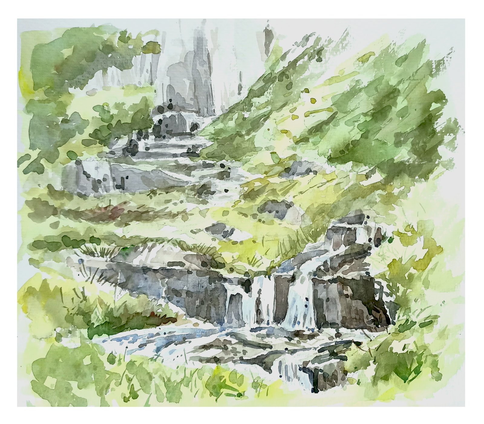 Waterfalls near Burnmoor Tarn